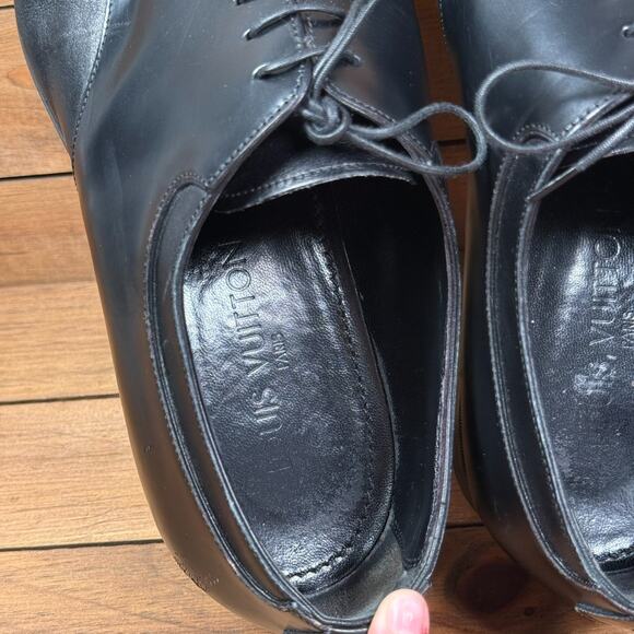 Louis Vuitton Black Leather Lace Up Derby Shoes Size 11 Dress Luxury Designer main image 4